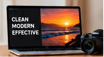 Modern website displayed on a laptop